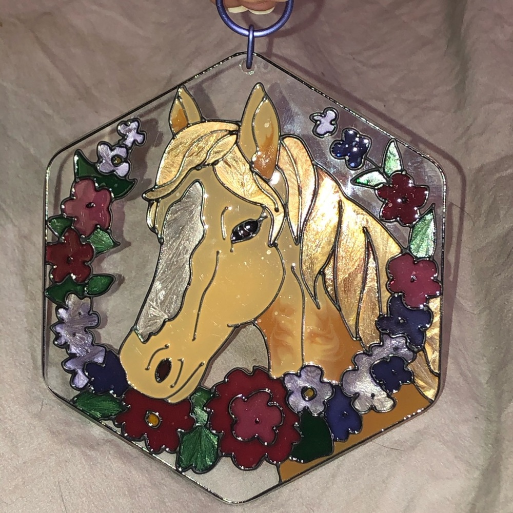 Stained glass window hanger Horse NEW home decor